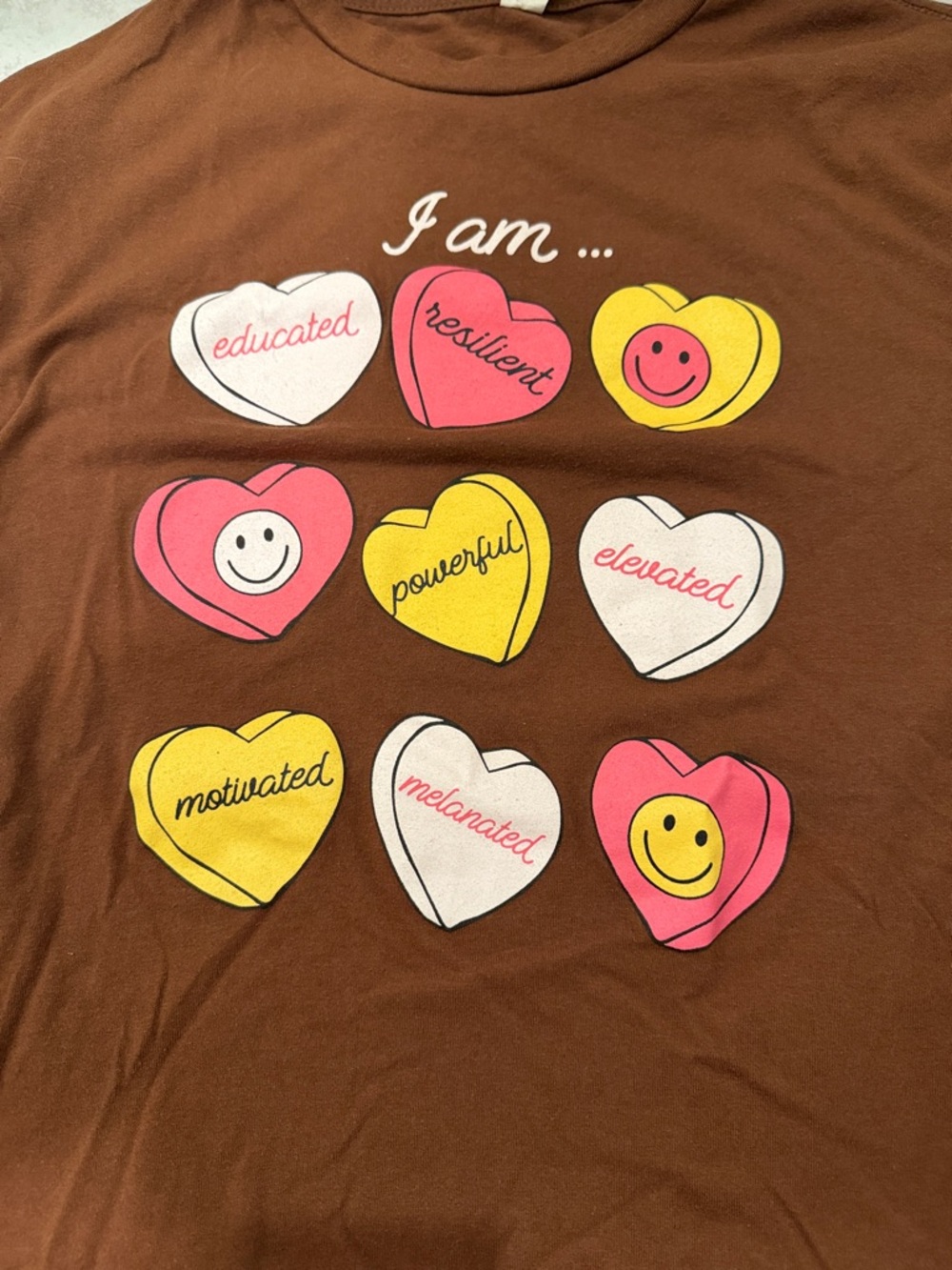 "I am" Graphic T-shirt  positive affirmation hearts - Picture 2 of 4